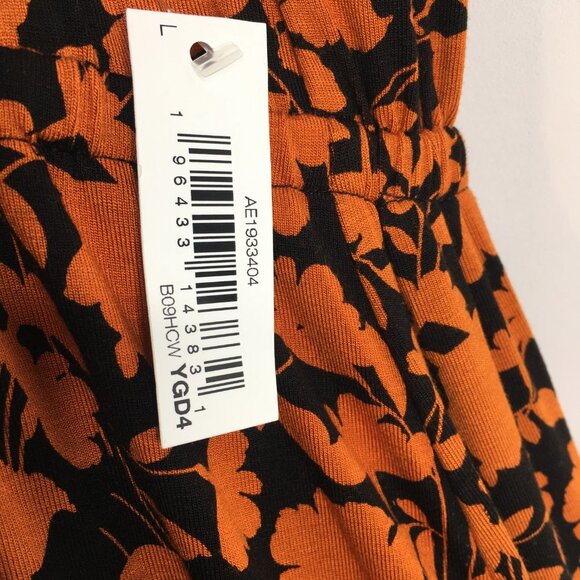 NWT Amazon Essentials Rusted Orange Floral Maxi Dress Size L - Picture 6 of 10